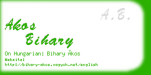 akos bihary business card