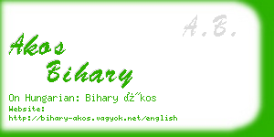 akos bihary business card